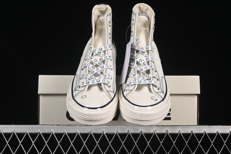 Converse Chuck Taylor All Star 1970s High Top Canvas Sneakers with Noritake Hand-Drawn Elements - A15787C