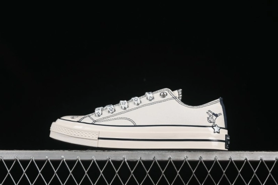 Converse Noritake x Chuck Taylor All Star 1970s Low Top Canvas Sneakers with Hand-Drawn Elements - A15788C
