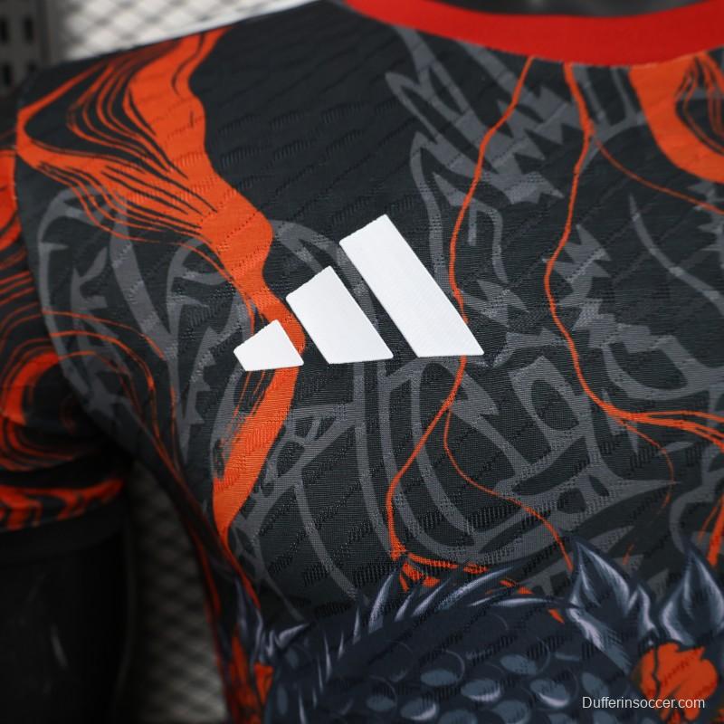 Player Version 25/26 Real Madrid Black with Dragon Design Jersey