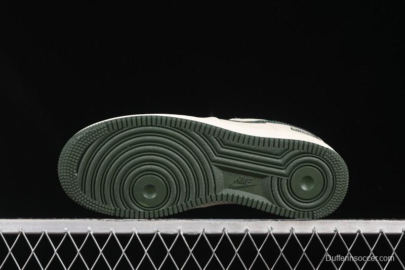 Nike Air Force 1 '07 Low Supreme Collaboration Green Camo Swoosh Casual Sneakers - KK1988-069