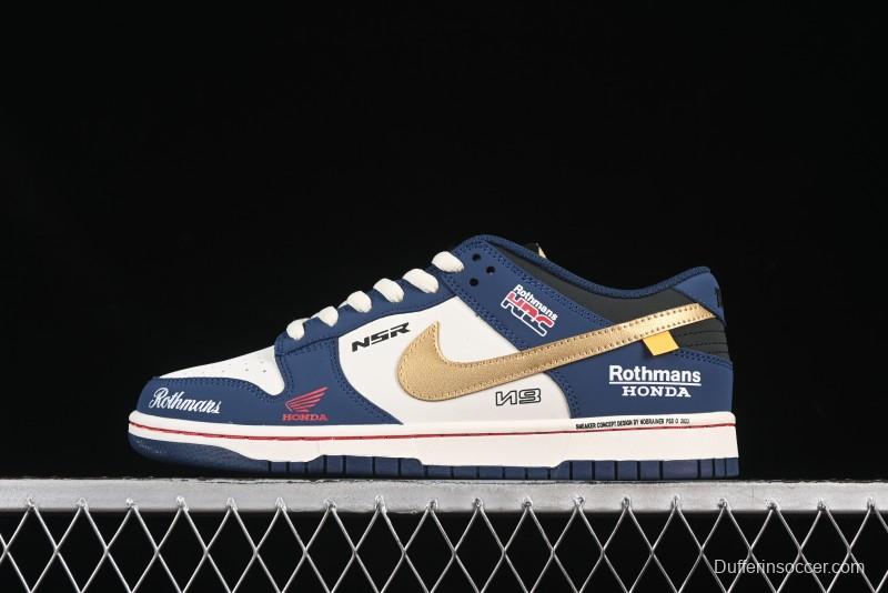 Nike SB Dunk Low Retro White Blue Collaboration Anniversary Custom Low-Top Casual Skate Shoes - MU0232-365