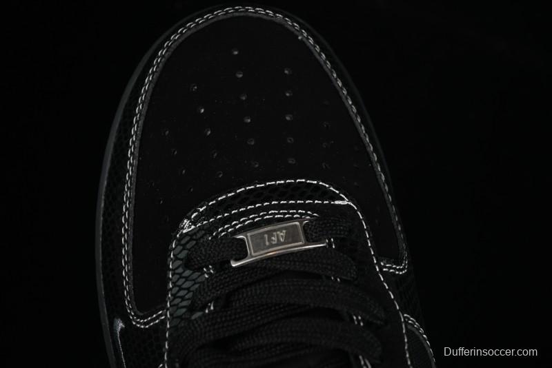 Nike Air Force 1'07 Low Lightning Collaboration Black Snake Scale Casual Sneakers - SC9207-529