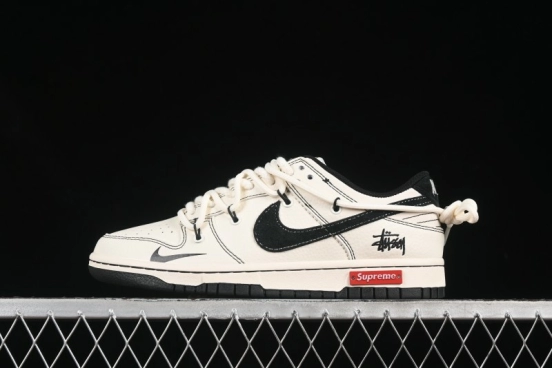 Nike SB Dunk Low Stussy x Supreme Anniversary Custom Low-Top Skate Shoes - YX5066-277