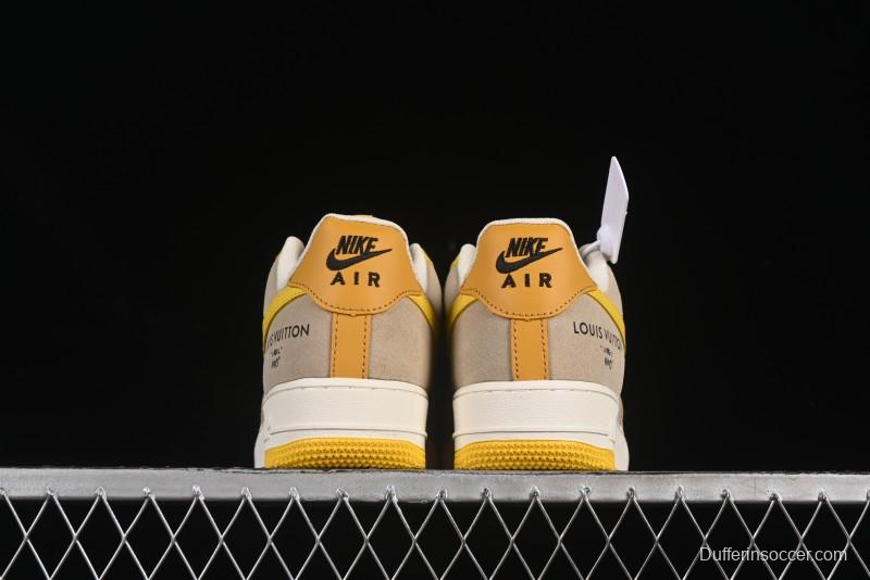 Nike Air Force 1'07 Low LV Collaboration Grey Yellow Casual Sneakers - HQ2037-322