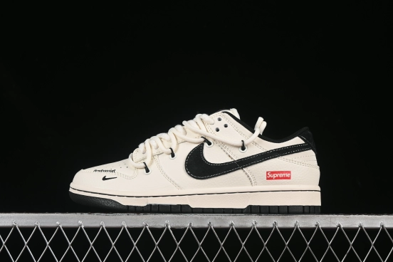 Nike SB Dunk Low Sup Series Strap White Black Swoosh Anniversary Custom Low-Top Skate Shoes - YX5066-282