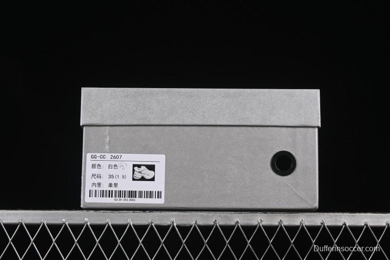 GG-CC Chunky Low Casual Fashion Sneakers with Thick Sole and Height Increasing Design - 2607 White