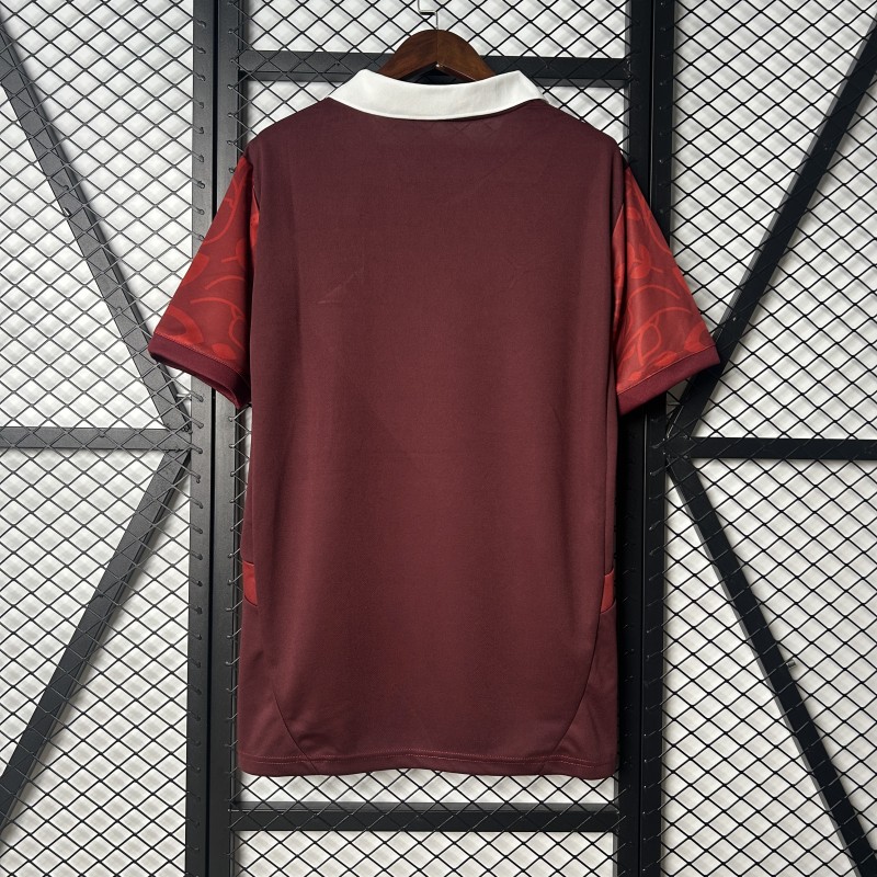 2025 Portugal National Team Burgundy with Floral Pattern Jersey