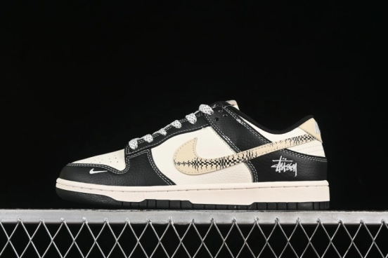 Nike SB Dunk Low Stussy Collaboration Panda Anniversary Custom Low-Top Casual Skate Shoes - ZH2598-271