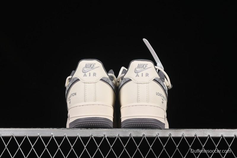 Nike Air Force 1 '07 Low LV Collaboration Grey Swoosh Drawstring Casual Sneakers - DM6868-067