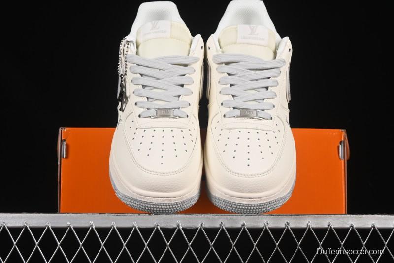 Nike Air Force 1 '07 Low LV Collaboration Grey Denim Swoosh Casual Sneakers - XX3168-135