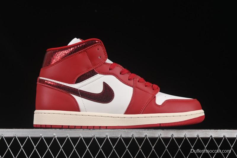 Nike Air Jordan 1 Mid AJ1 China Red Mid-Top Casual Sneakers - HJ9337-106