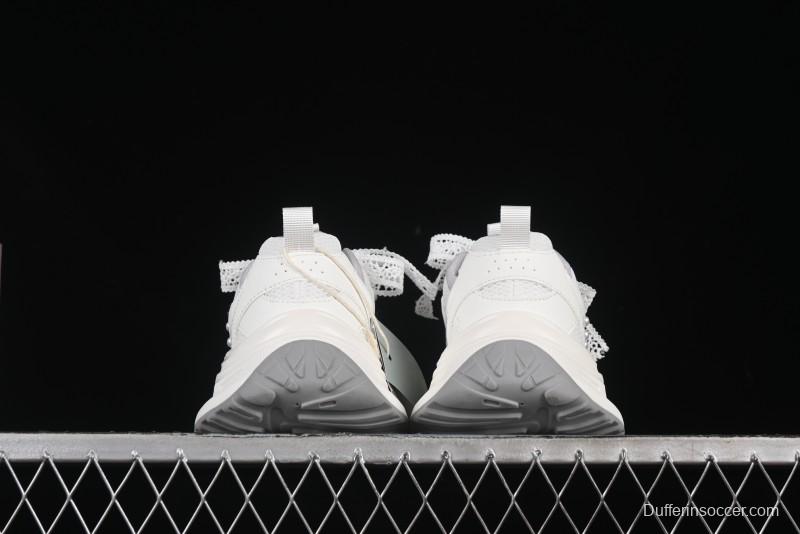 GG-CC Lace Pearl Chain Casual Platform Dad Shoes - 250310 White