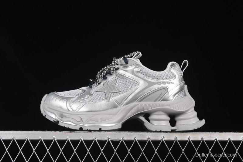 GG-CC Star Same Style Lace-up Hollow Out Dad Shoes with 5cm Height Increase - G25X269