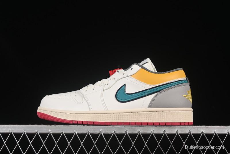 Nike Air Jordan 1 Low AJ1 Mismatched Swoosh Casual Sneakers - HV4511-133