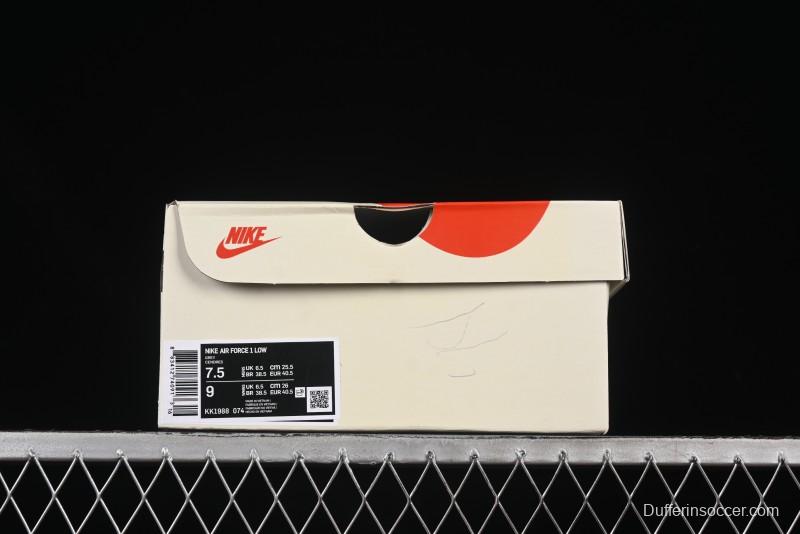 Nike Air Force 1'07 Low Chrome Hearts Collaboration Black Green Swoosh Casual Sneakers - KK1988-074