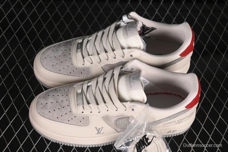 Nike Air Force 1 '07 Low LV Collaboration Beige Grey Snake Swoosh Casual Sneakers - XX3168-130