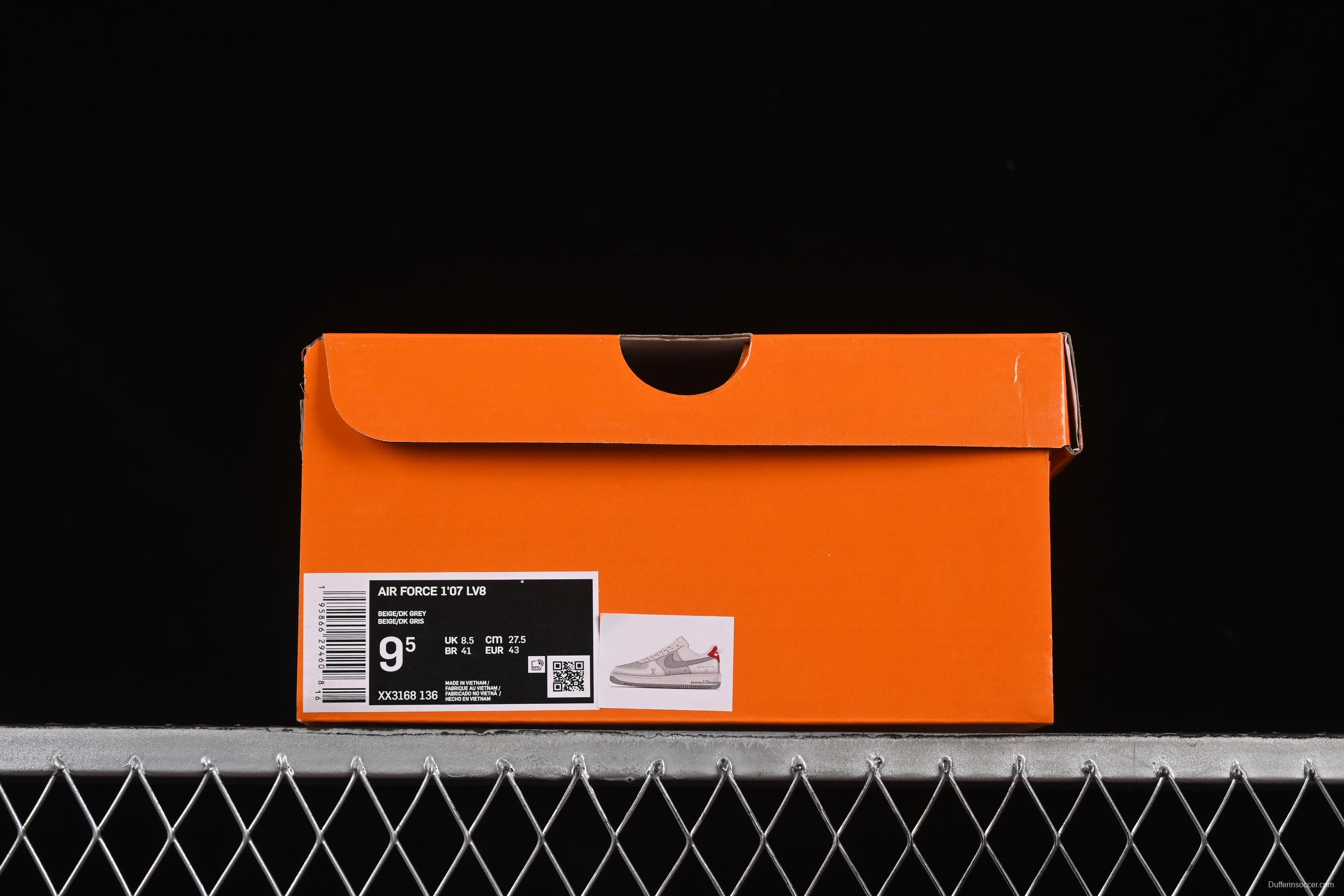 Nike Air Force 1'07 Low LV Collaboration Grey Denim Swoosh Casual Sneakers - XX3168-136