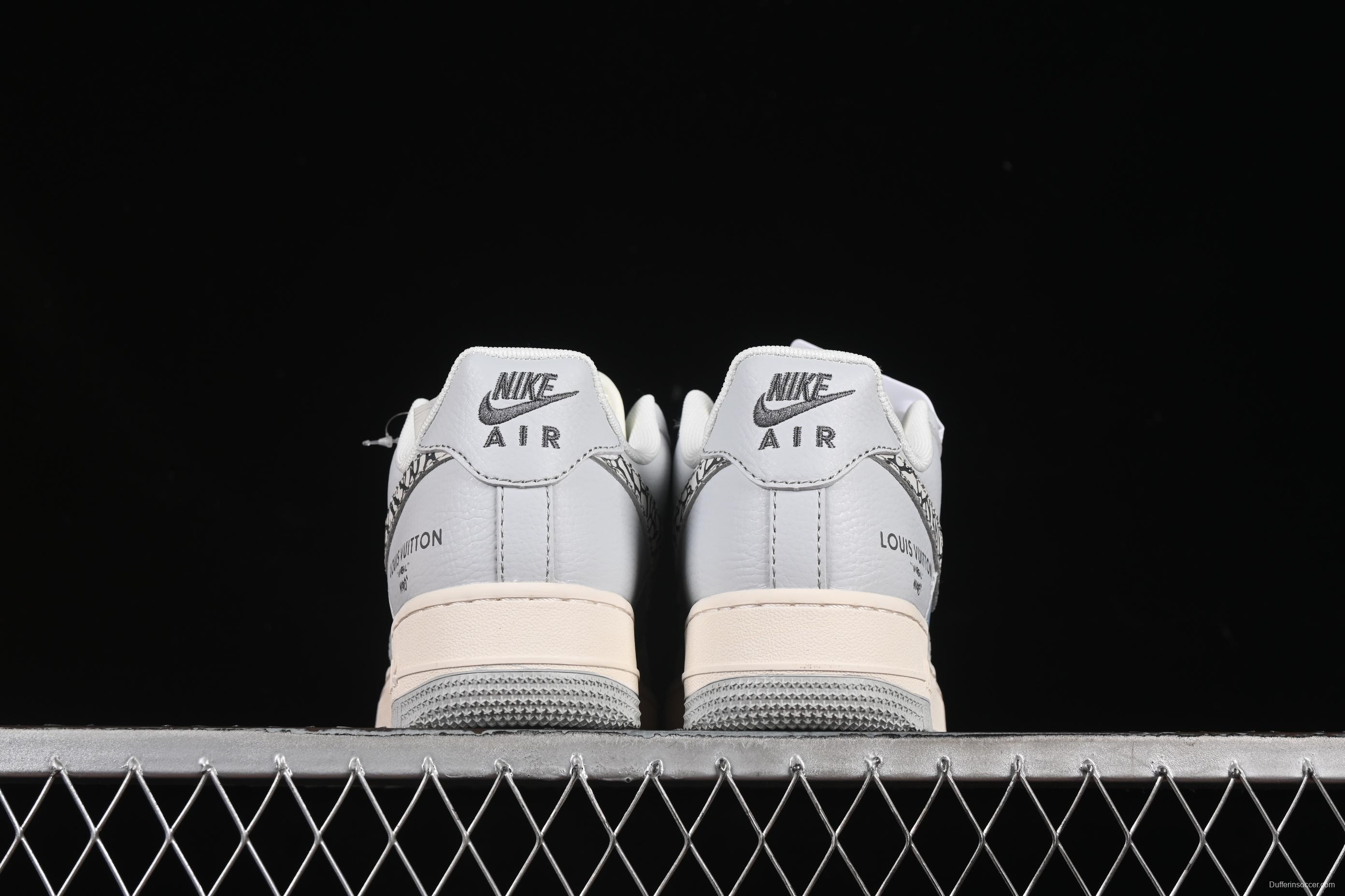 Nike Air Force 1'07 Low LV Collaboration Grey Blue Stone Texture Casual Sneakers - ZH2598-307