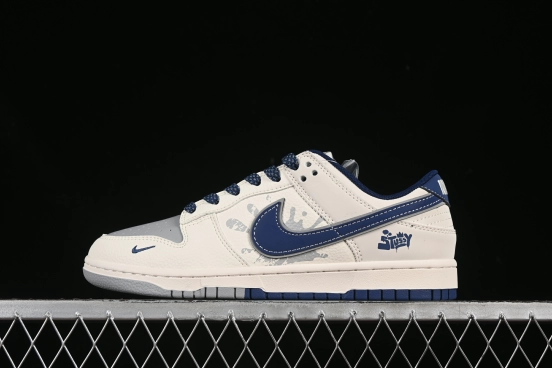 Nike SB Dunk Low Stussy Collaboration Explosive Blue Swoosh Anniversary Custom Low-Top Casual Skate Shoes - XS6089-593