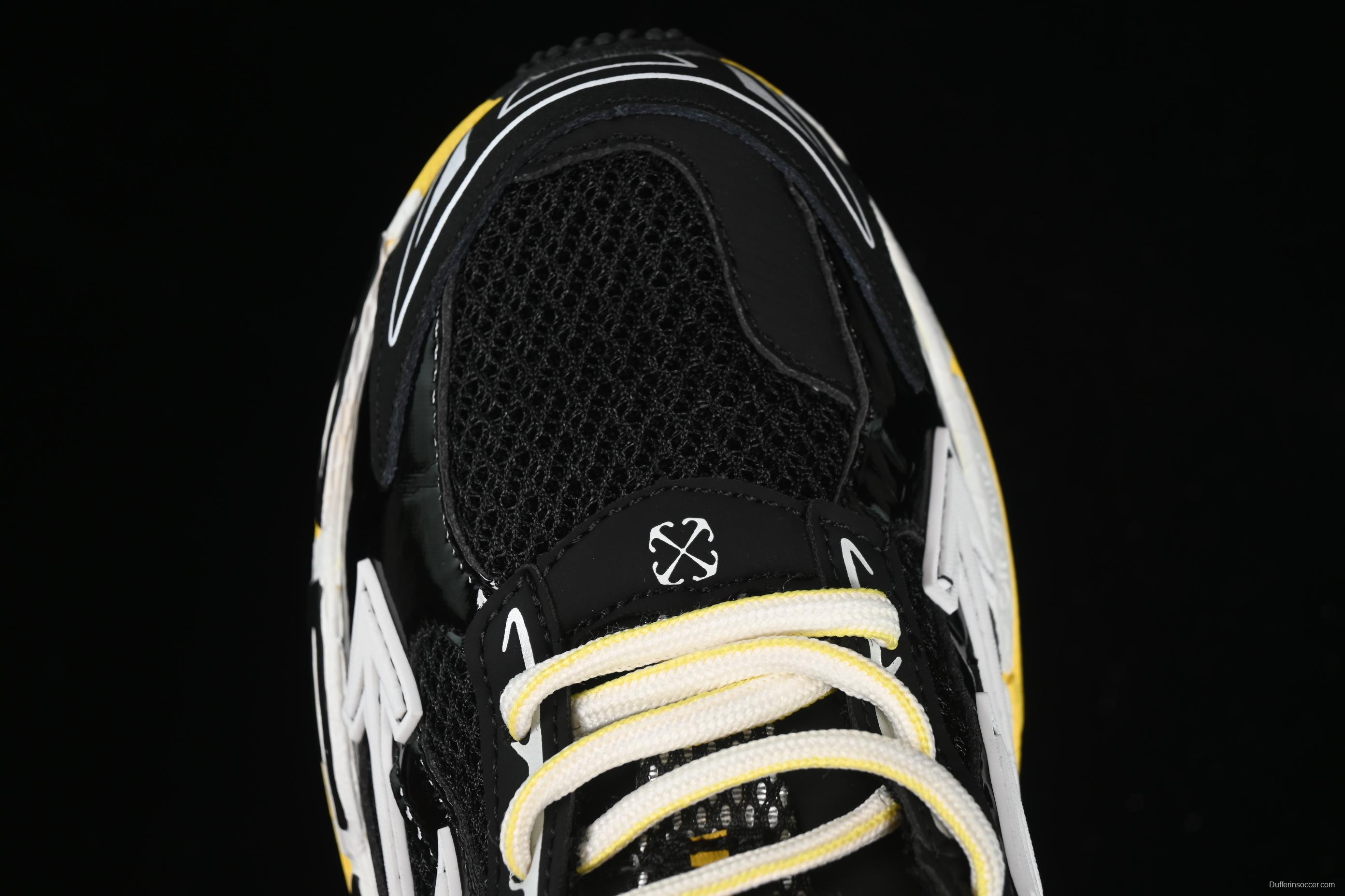 Off-White Be Right Low-Top Lifestyle Sneakers in Black & Yellow - C.D4