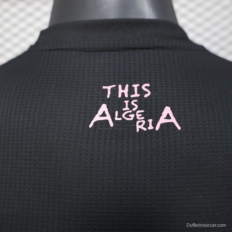 Player Version 2025 Algeria Black with Pink Ornamental Pattern Jersey