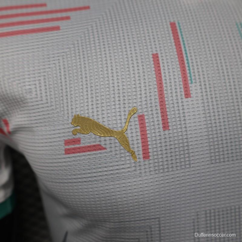 Player Version 2025 MC Alger (MCA) Home White Jersey with Club Emblem Design