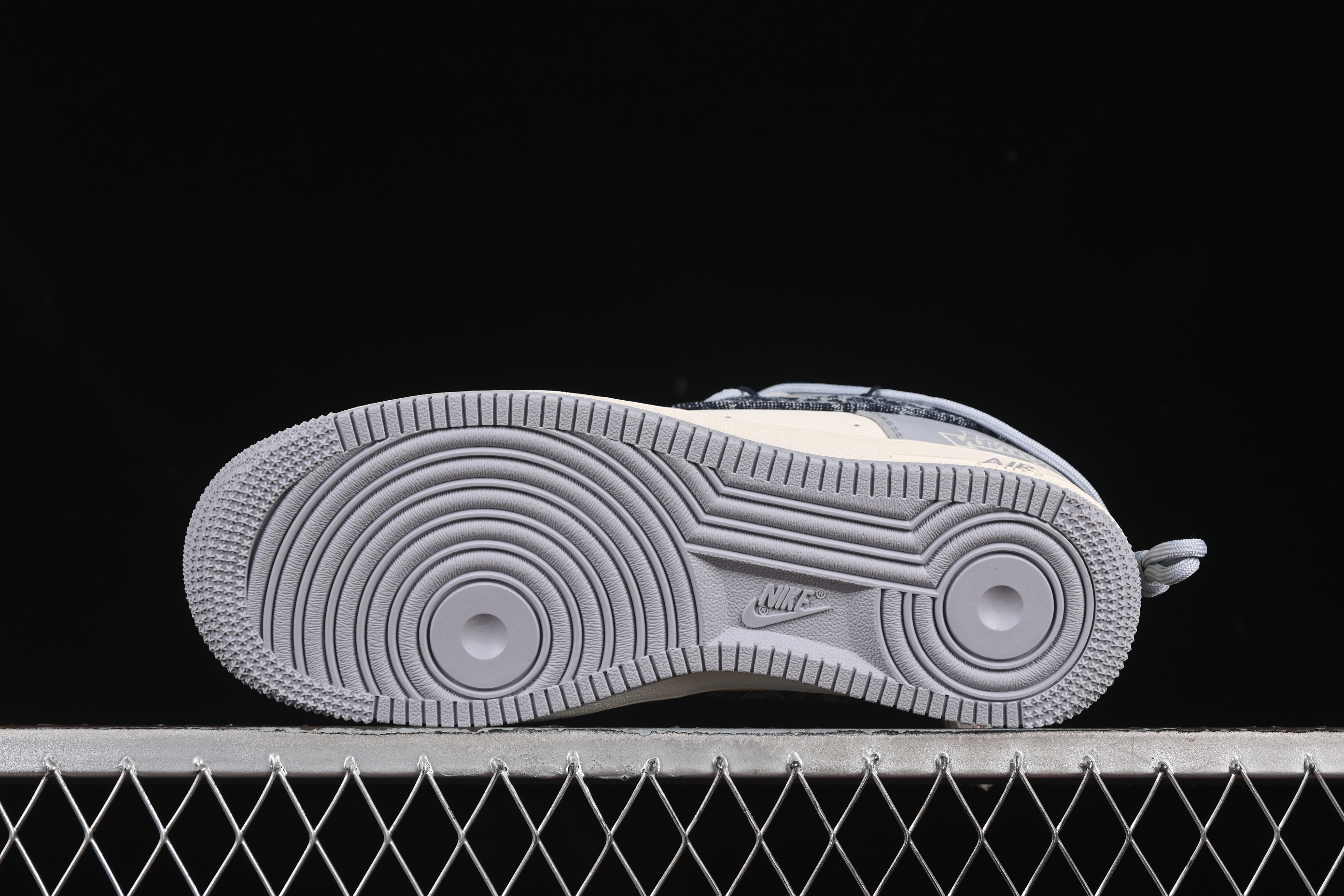 Nike Air Force 1'07 Low LV Collaboration Grey Blue Canvas Lace-Up Casual Sneakers - DM6868-099