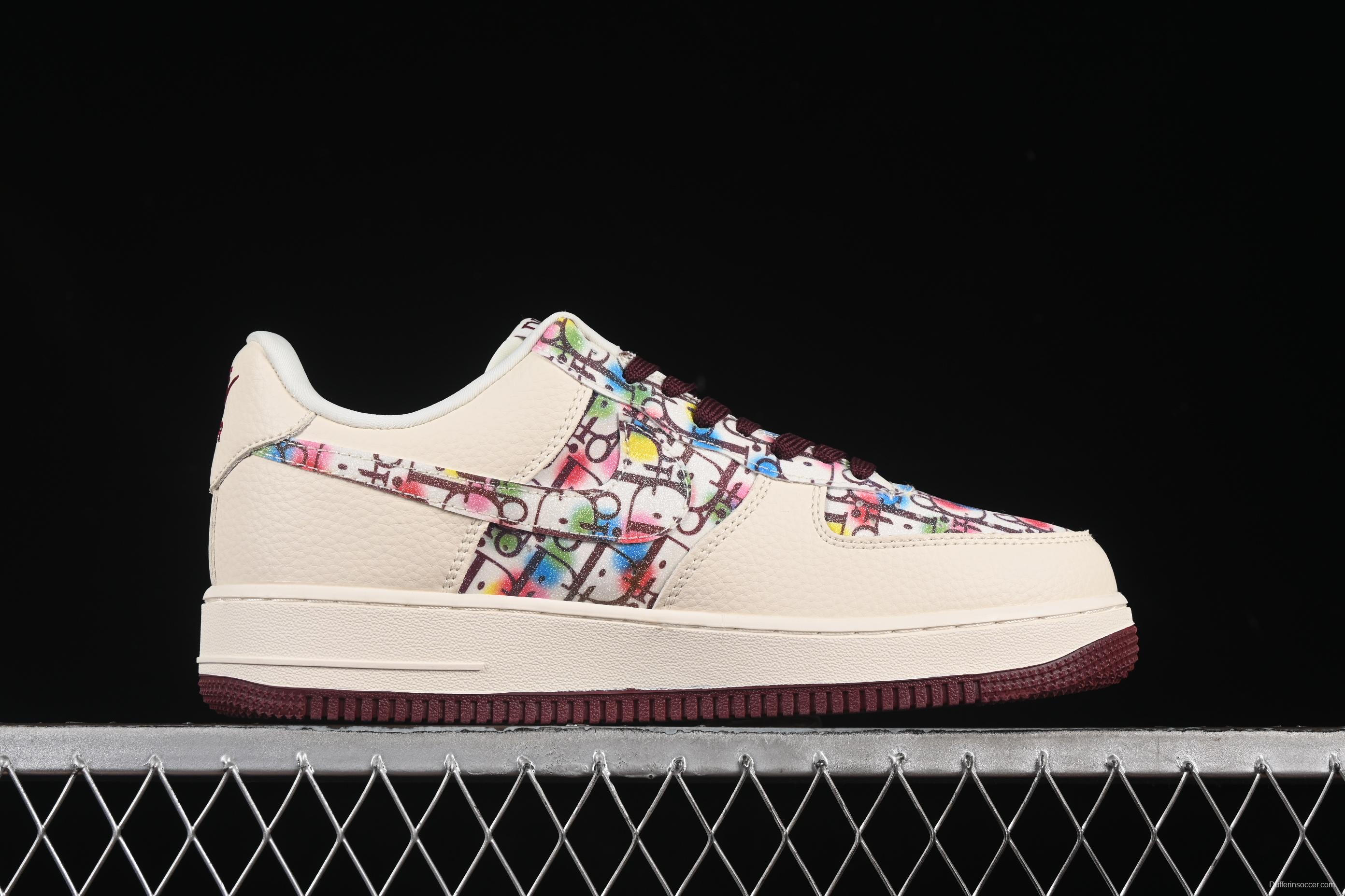 Nike Air Force 1'07 Low Dior Collaboration Floral Embroidery Casual Sneakers - DF0188-063
