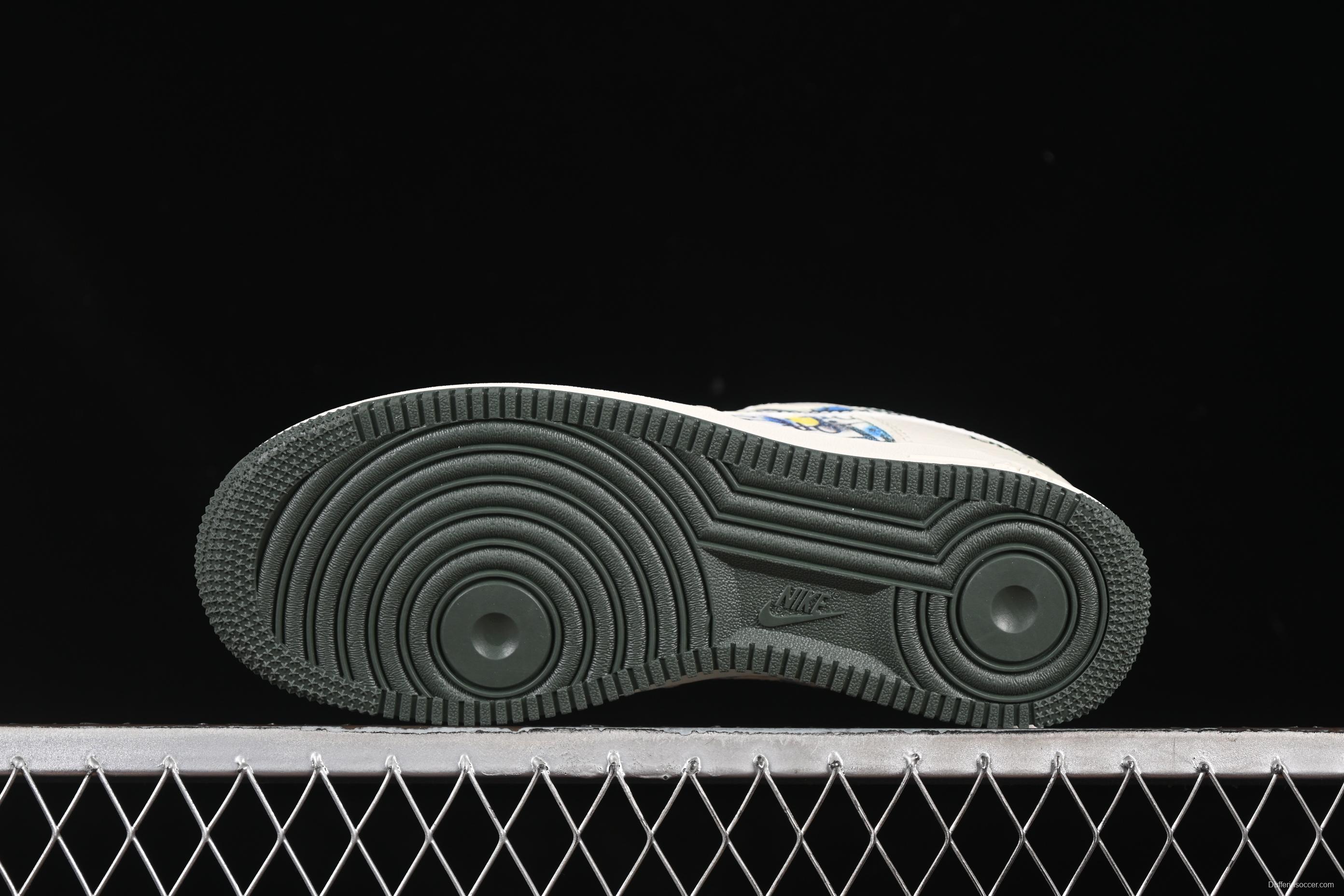 Nike Air Force 1 '07 Low Dior Collaboration Beige Green Floral Casual Sneakers - DF0188-065