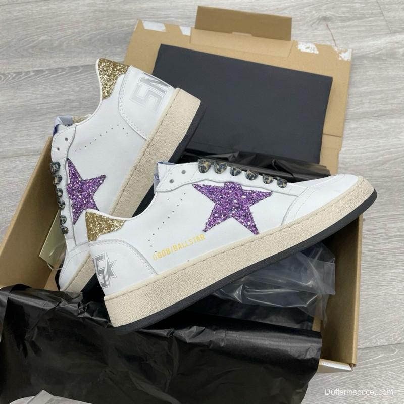 2024 Unisex GGDB White Purple Gold Leather Suede Sneakers MJ00260