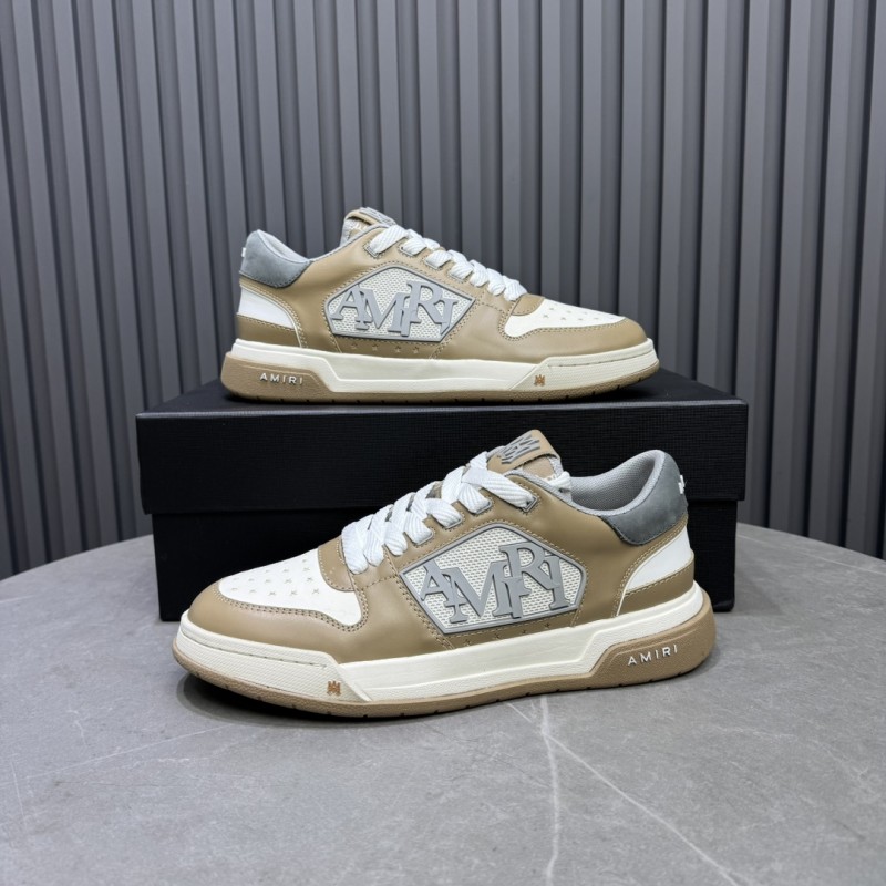 2025 Unisex Amiri Beige White Leather Sneakers MJ00360