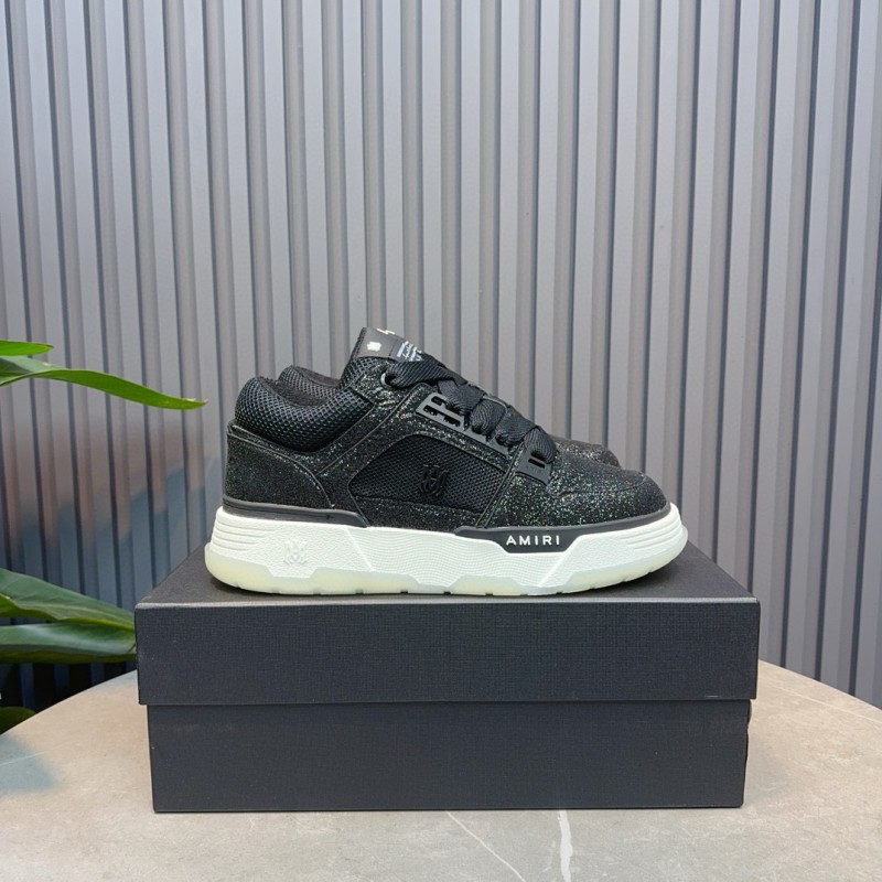 2024 Men Amiri Black Mesh Leather Sneakers MJ00360