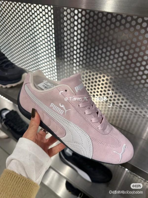 2025 Women Puma Pink White Suede Sneakers