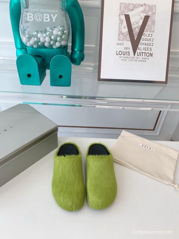 2024 Slippers Marni Green Horsehair Slippers