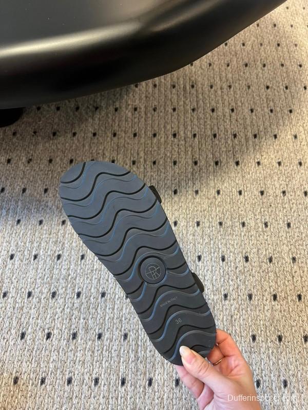 2025 Women The Row Black Leather Flat Sandals KFY00270