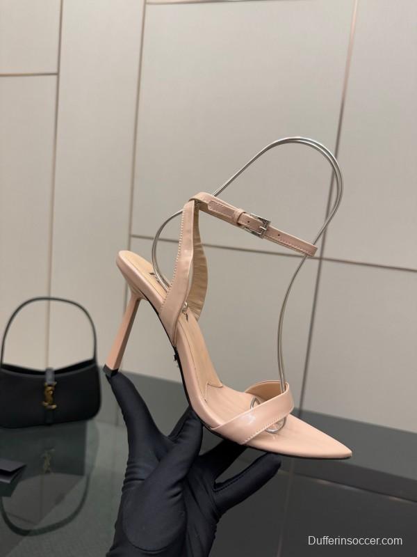 2025 Women Prada Nude Leather Sandals