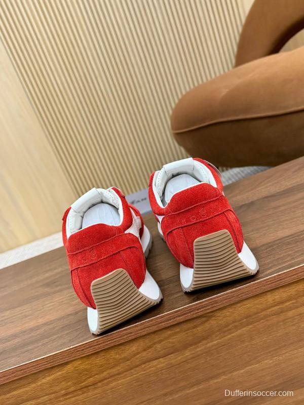 2025 Unisex HOGAN Red White Suede Sneakers
