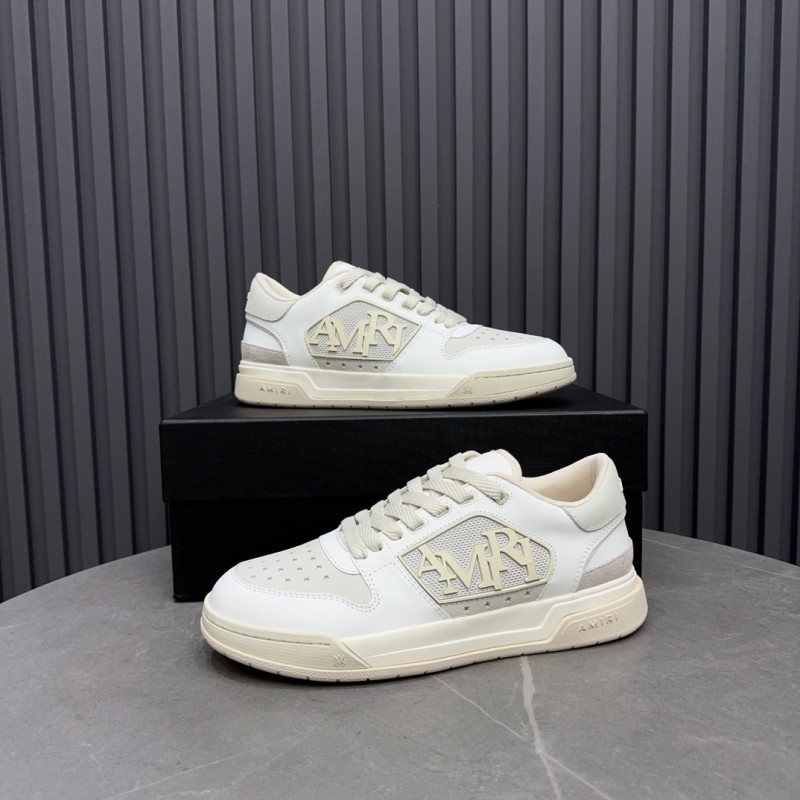 2025 Unisex Amiri White Leather Sneakers MJ00360