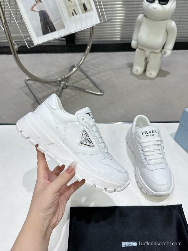 2025 Men Prada White Leather Sneakers KFY00310