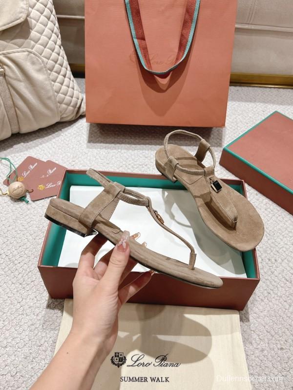 2025 Women LP Beige Suede Sandals LY00360