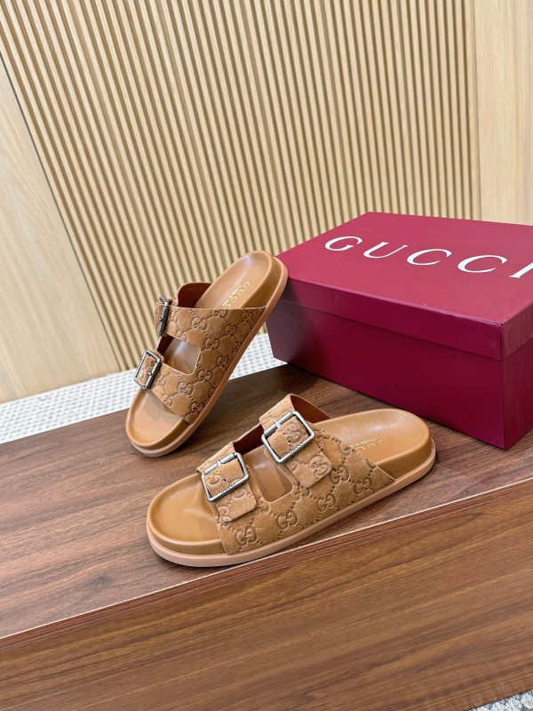 2025 Women Gucci Beige Leather Sandals LY00260