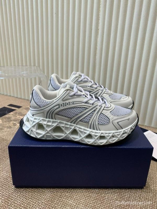 2024 Unisex Dior Beige Grey White Leather Mesh Sneakers MJ00400