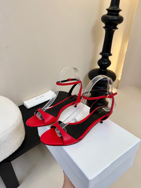 2025 Women The Row Red Leather Sandals