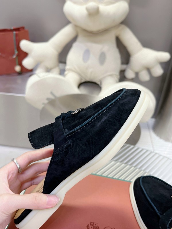 2024 Slippers LP Black Suede Loafers