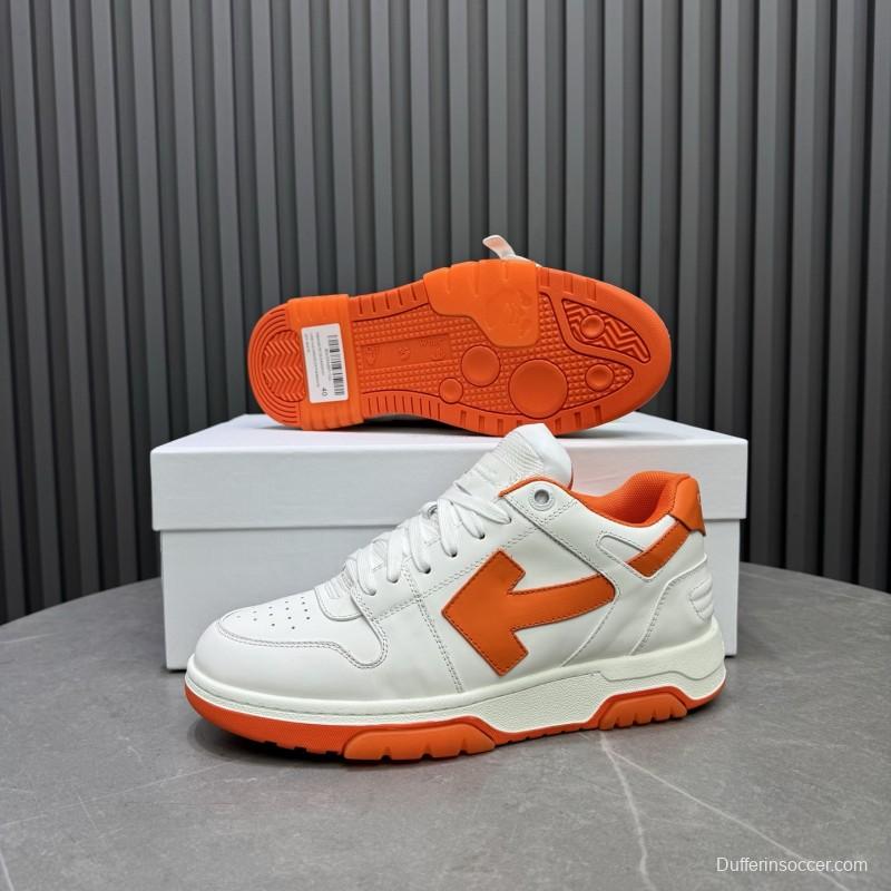 2025 Unisex Off-White White Orange Leather Sneakers MJ00320(W/M)