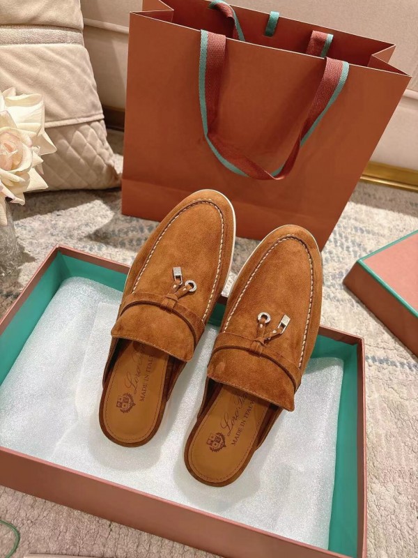 2025 Women LP Brown Suede Slippers LY00260