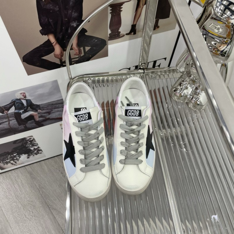 2025 Unisex GGDB White Pink Blue Leather Suede Sneakers