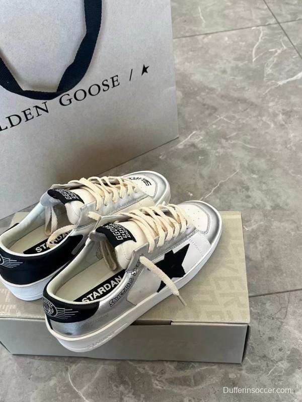2024 Unisex GGDB White Silver Leather Sneakers MJ00260