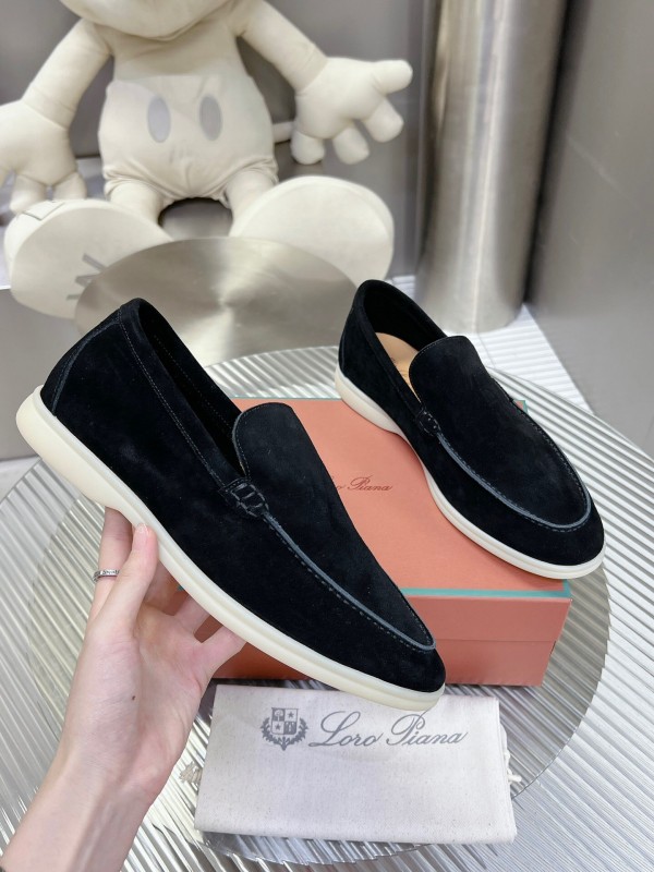 2025 Men LP Black Suede Loafers LY00260