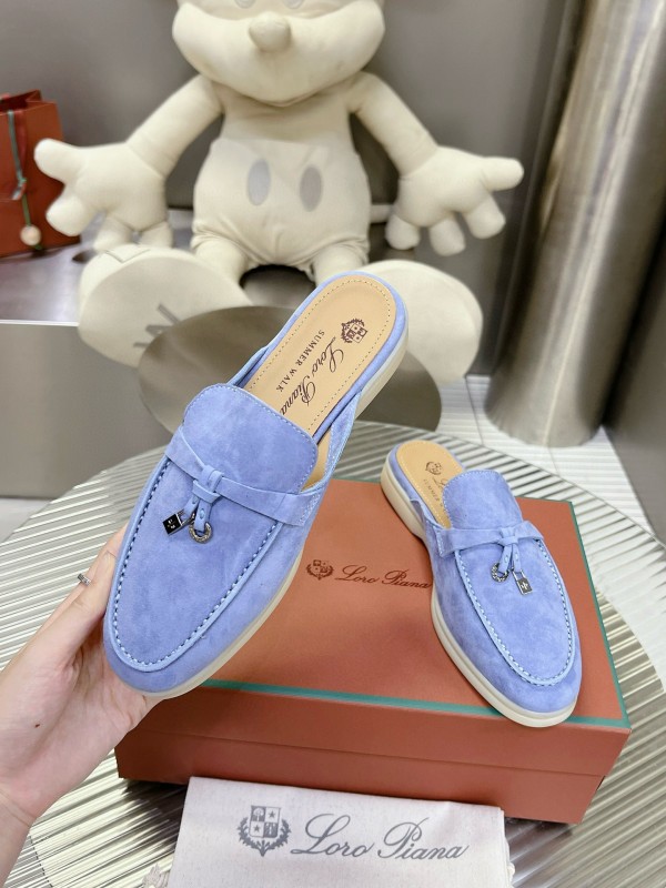 2024 Slippers LP Blue Suede Loafers
